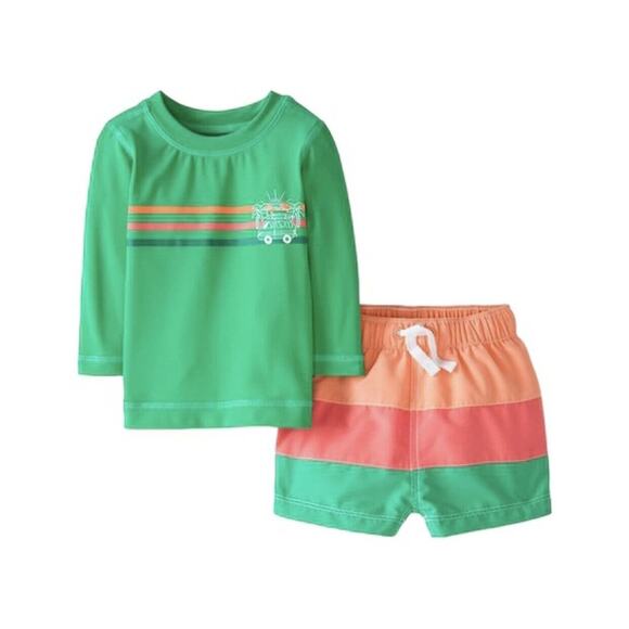 NWT Hanna Andersson Rash Guard & Swim Shorts Set, 50 - Picture 1 of 1